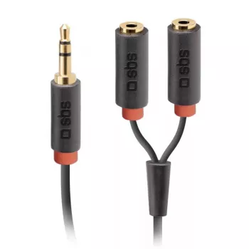 Audio stereokaabel SBS Audio 3,5 mm pesa ja jaoturiga