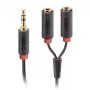 Audio stereokaabel SBS Audio 3,5 mm pesa ja jaoturiga