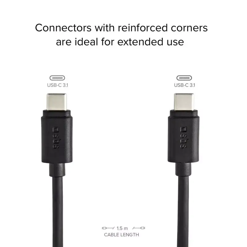 Andme- ja laadimiskaabel SBS TECABLETCC31K USB-C 1,5 m USB 3.2 Gen 1