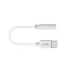 Mobiiltelefoni kaabel SBS TEINTJACKTYCFMW Valge 0,09 m 3,5 mm USB C