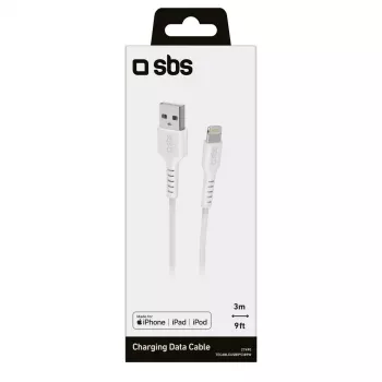 Lightning kaabel SBS TECABLEUSBIP5389W 3m Valge USB A