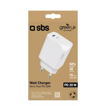 Mobiilseadme laadija SBS GRETR1CPD20W Universal Valge AC-kiirlaadimine