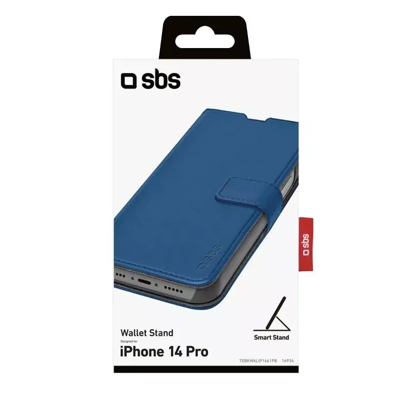Raamat-tüüpi ümbris SBS TEBKWALIP1461PB iPhone 14 Pro jaoks 15,5 cm sinine