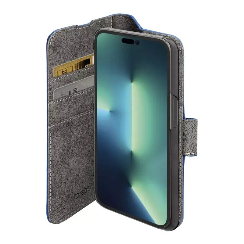 Raamat-tüüpi ümbris SBS TEBKWALIP1461PB iPhone 14 Pro jaoks 15,5 cm sinine