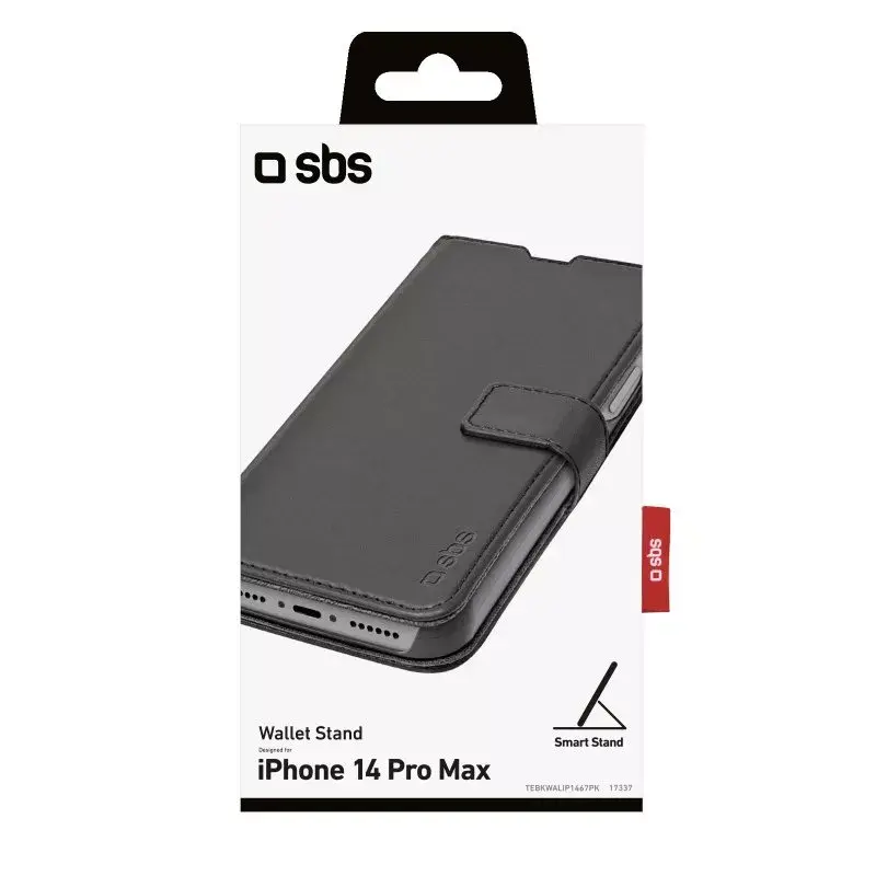 Raamatukaanega rahakotiümbris SBS TEBKWALIP1467PK iPhone 14 Pro Max 17 cm Must