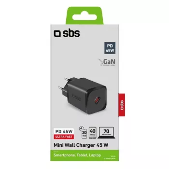 Mobiilseadme laadija SBS TETRGAN1C45W Kiirlaadimine Siseruumides Must