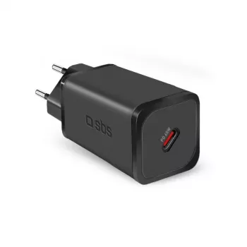 SBS Mobile sisene vahelduvvoolu kiirlaadija TETRGAN1C65W — 100–240V, 1x USB-C, must, nutitelefonile tahvelarvutile sülearvutile nutikellale kõrvaklappidele