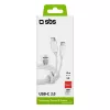 USB-C – USB-C kaabel SBS Mobile TECABLETISSUETCCG, USB 2.0, 1,5 m, valge