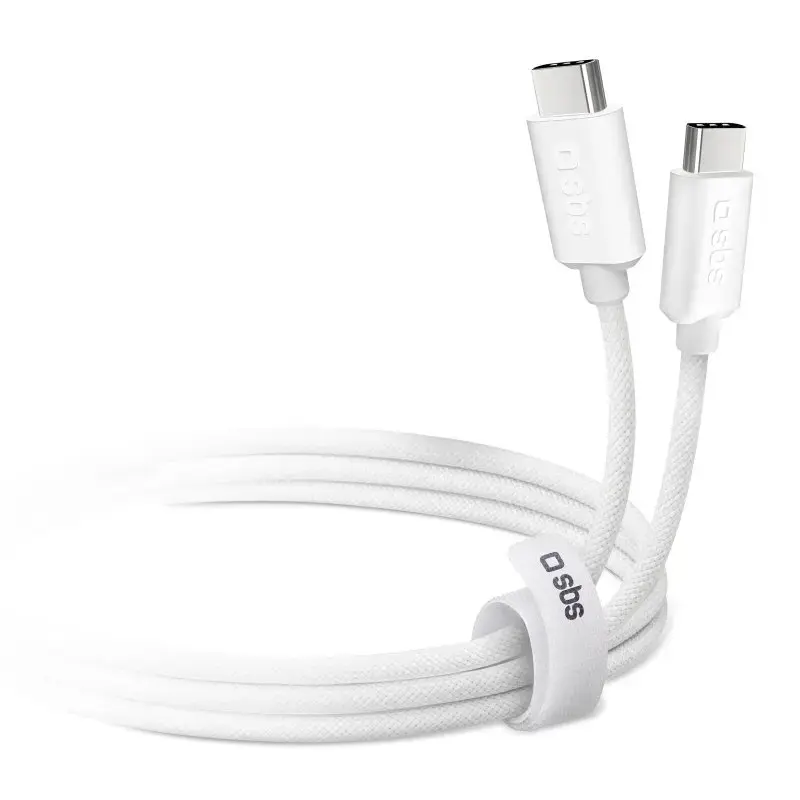 USB-C – USB-C kaabel SBS Mobile TECABLETISSUETCCG, USB 2.0, 1,5 m, valge