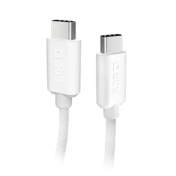 USB-C – USB-C kaabel SBS Mobile TECABLETISSUETCCG, USB 2.0, 1,5 m, valge