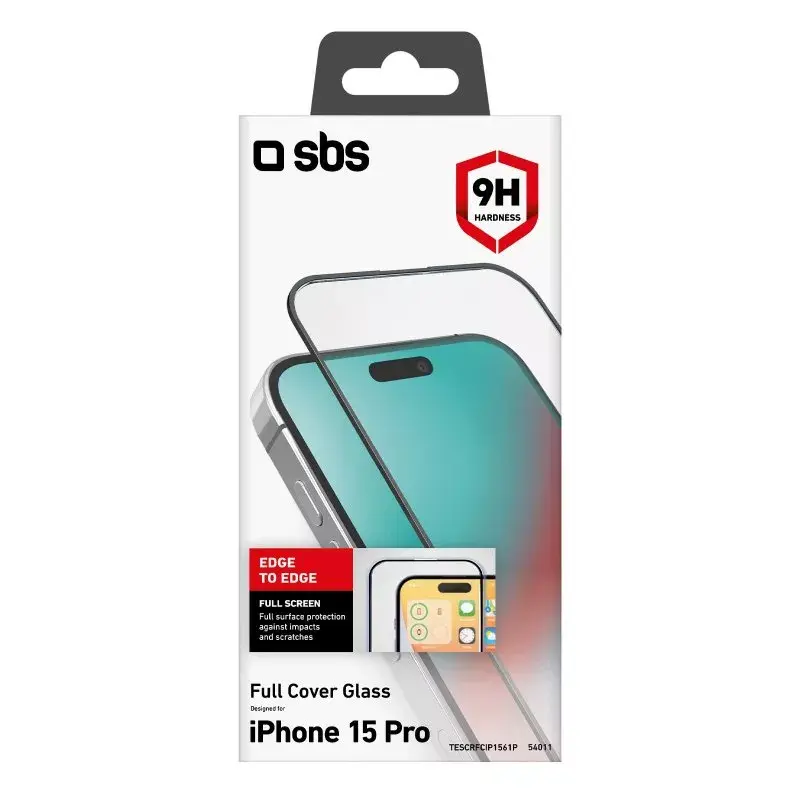 Ekraani/tagakülje kaitseklaas SBS iPhone 15 Pro jaoks, silikoon + karastatud klaas, läbipaistev, 1 tk