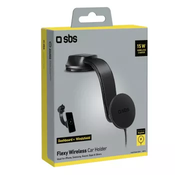 Traadita auto nutitelefonilaadija SBS Mobile TESUPPMAG15W21 — 15W, sigaretisüütaja toitega, must