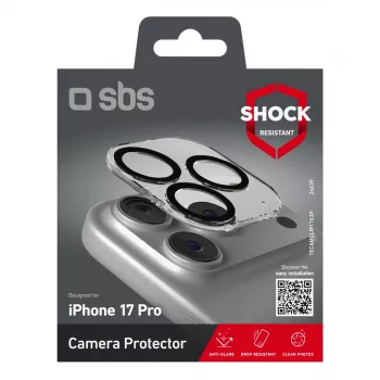 Ekraani- ja tagaklaasi kaitsja kaameraobjektiivi kaitsjaga SBS TECAMGLIP1763P Apple iPhone 17 Pro / 17 Pro Max jaoks, silikoon ja karastatud klaas, läbipaistev, 1 tk