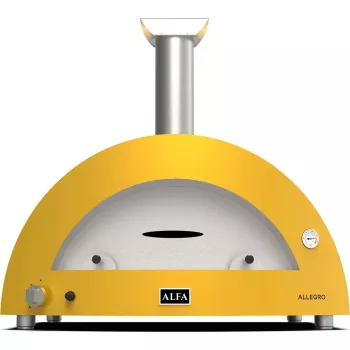 Puuküttega pitsaahi Alfa Forni Moderno 5 Pizze Kollane FXMD-5P-LGIA, välistingimustes kasutatav laua-ahju, 5 pitsa mahutavus