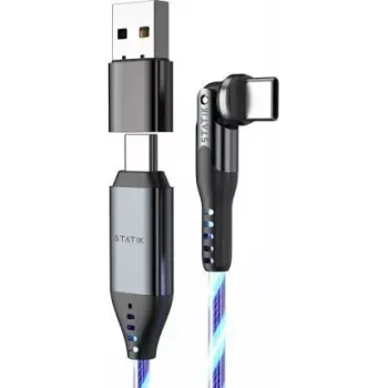USB-C 2-in-1 kaabel STATIK PowerPivot Pro 2 m pöörleva pistikuga sinine kuma