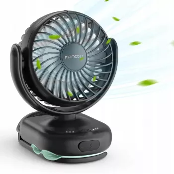Kaasaskantav jalutuskäru ventilaator Momcozy PF001-PK10BA-A — roosa, akutoitega klambriga ventilaator