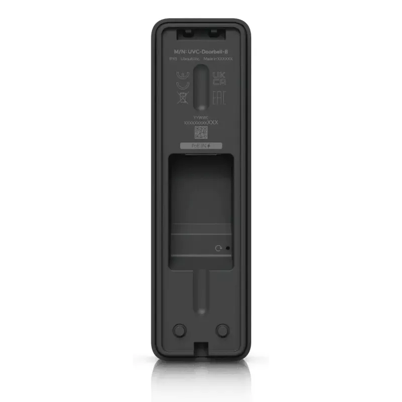 Doorbell UBIQUITI Doorbell Lite Must — juhtmega PoE videouksikell, 5 MP, 2560×1920, IPX5, metallist ja polükarbonaadist korpus