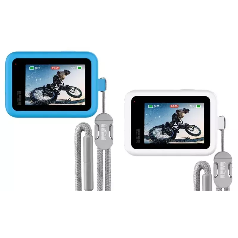 Kaamera kate GoPro ümbris + Lanyard mudelitele HERO12/HERO11/HERO10/HERO9 Must — silikoon, valge