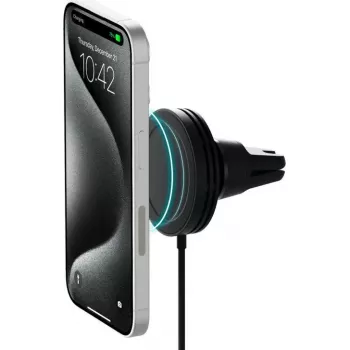 Traadita auto ventilatsiooniava kinnitus iOttie Velox Qi2 MagSafe — VLXWCG212, Qi2 magnetiline juhtmevaba laadimine ühilduvatele iPhone'i mudelitele