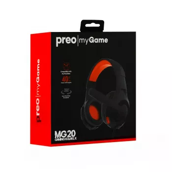 Peakomplekt Preo 125085402 juhtmega mänguri must punane 20-20000 Hz