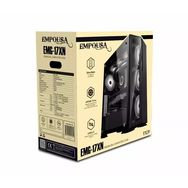 PC-korpus Inca EMG-17XN Midi Tower must