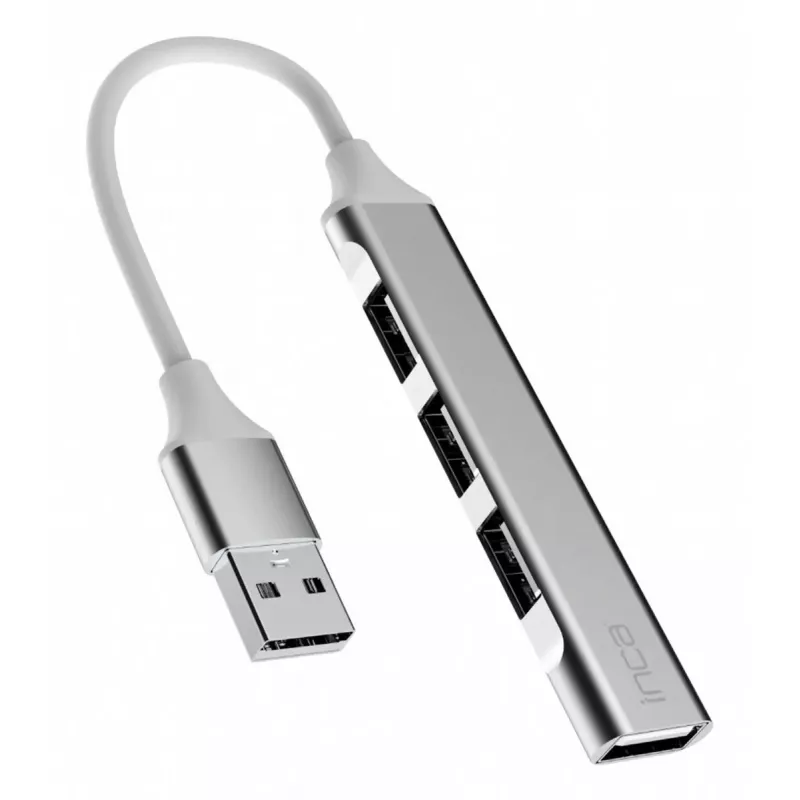 USB-jaotur Inca IUSB-4TUX USB 2.0 Type-A 5000 Mbit/s hõbedane valge