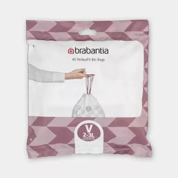 Prügikotid BRABANTIA 100253 3 L prügikastidele, valge, plast, 40 tk