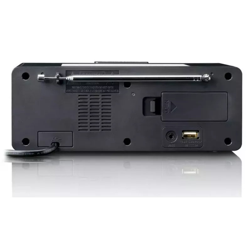 Kellraadio Lenco CR540BK — FM äratuskell, 1,2-tolline LED-ekraan, hämardatav öövalgus, USB-laadimine, stereokõlarid