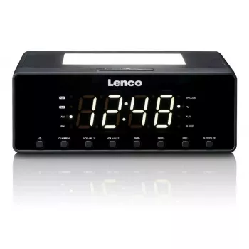 Kellraadio Lenco CR540BK — FM äratuskell, 1,2-tolline LED-ekraan, hämardatav öövalgus, USB-laadimine, stereokõlarid