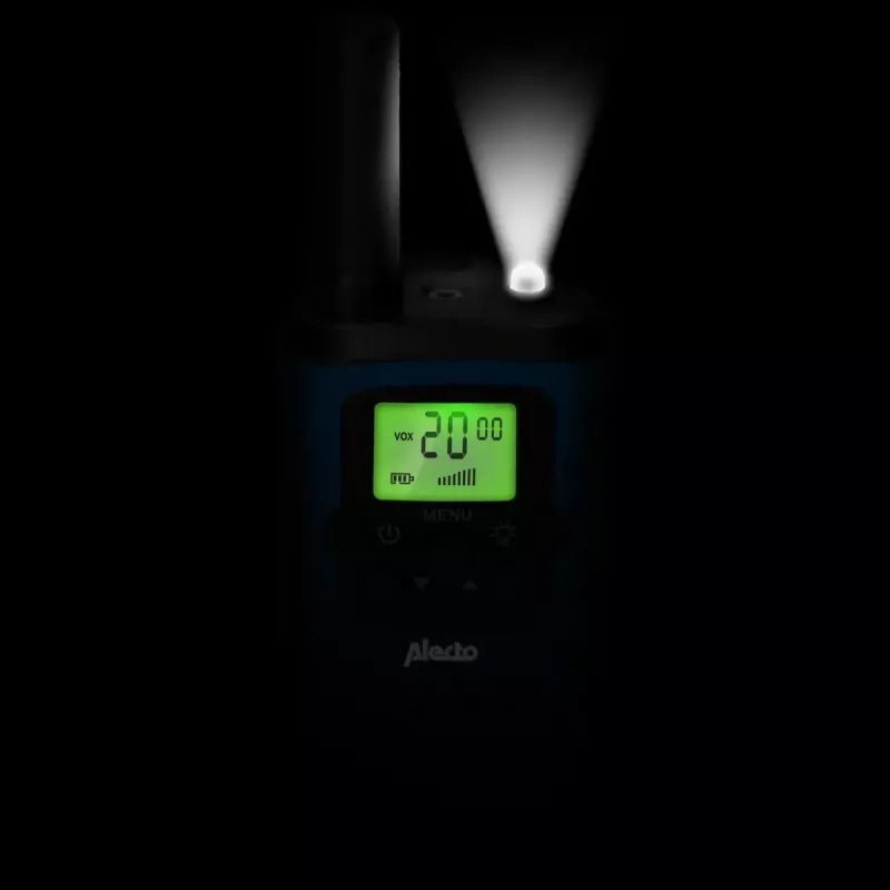 Alecto FR175BW kahesuunaline raadio 8 kanalit 446 MHz must sinine