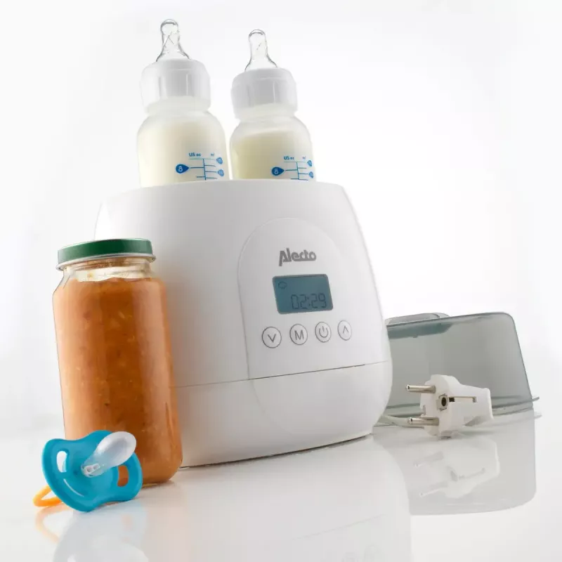 Pudelisoojendaja Alecto BW700TWIN — kahekordne 3-ühes elektriline pudelisoojendaja, 512 W, 230 V, valge