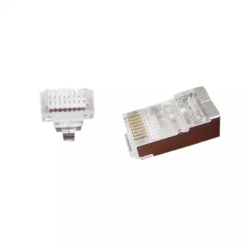 RJ-45-pistikühendus Gembird LC-PTF-01/100, F/UTP, pruun/hõbedane/läbipaistev, 10 tk