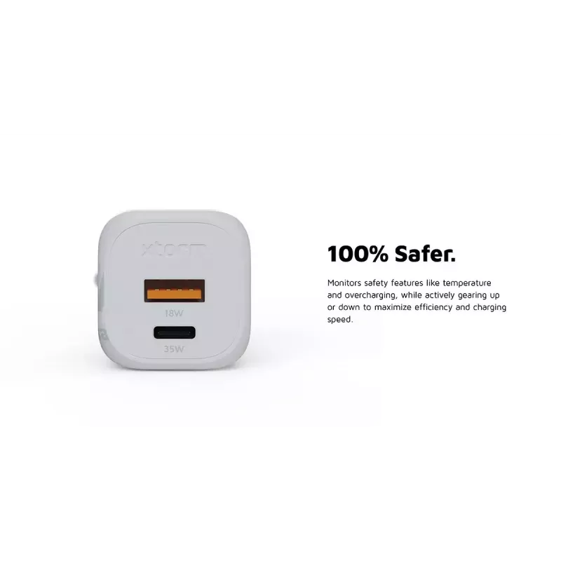 Xtorm 35W GaN² Ultra seinalaadija, siseruumides kasutamiseks, USB USB-C, kiirlaadimine, valge