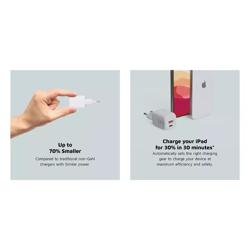 Xtorm 35W GaN² Ultra seinalaadija, siseruumides kasutamiseks, USB USB-C, kiirlaadimine, valge