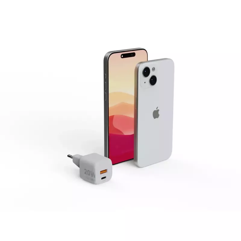Xtorm 20W GaN² Ultra seinaker — 20 W, USB-C, sisetingimustesse, valge