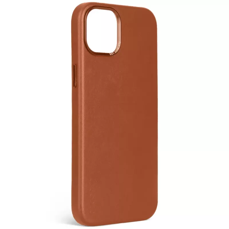 DECODED Nahast Tagakaas iPhone 15 Plus jaoks Pruun