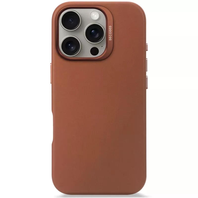 Decoded nahast ümbris iPhone 16 Pro 6.3 inch pruun