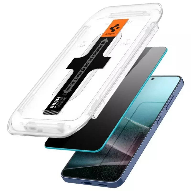 Karastatud privaatsusklaasist ekraanikaitse Spigen Glas.TR EZ FIT HD Samsung Galaxy S24/S25 jaoks — 2 tk