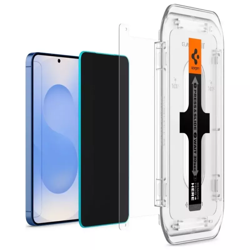 Karastatud privaatsusklaasist ekraanikaitse Spigen Glas.TR EZ FIT HD Samsung Galaxy S24/S25 jaoks — 2 tk