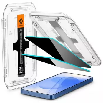 Karastatud privaatsusklaasist ekraanikaitse Spigen Glas.TR EZ FIT HD Samsung Galaxy S24/S25 jaoks — 2 tk