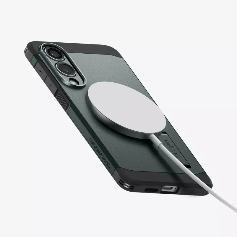 Spigen Galaxy S25 Edge Tough Armor AI Abyss roheline kate