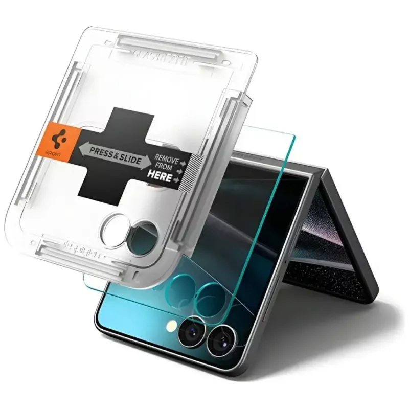 Ekraanikaitse Spigen Glas.TR EZ FIT HD Samsung Galaxy Z Flip 7 jaoks — Läbipaistev, 2 tk
