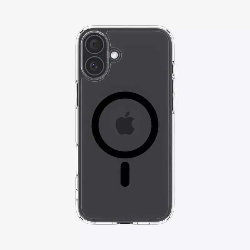 Spigen Ultra Hybrid (MagFit) mobiiltelefoni ümbris Kate Must Läbipaistev iPhone 16 Plus jaoks