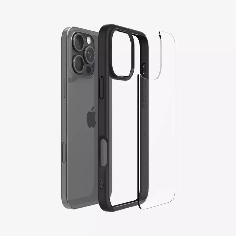 Spigen Ultra Hybrid mobiiltelefoni ümbris Kaan Must iPhone 16 Pro jaoks