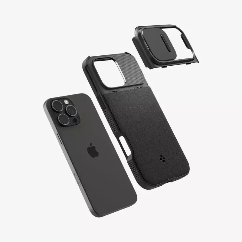 Spigen Optik Armor mobiiltelefoni ümbris Must iPhone 16 Pro jaoks