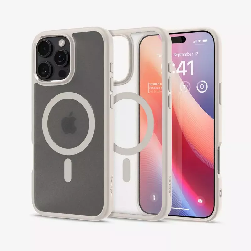 Spigen Ultra Hybrid (MagFit) mobiiltelefoni ümbris Beež Läbipaistev