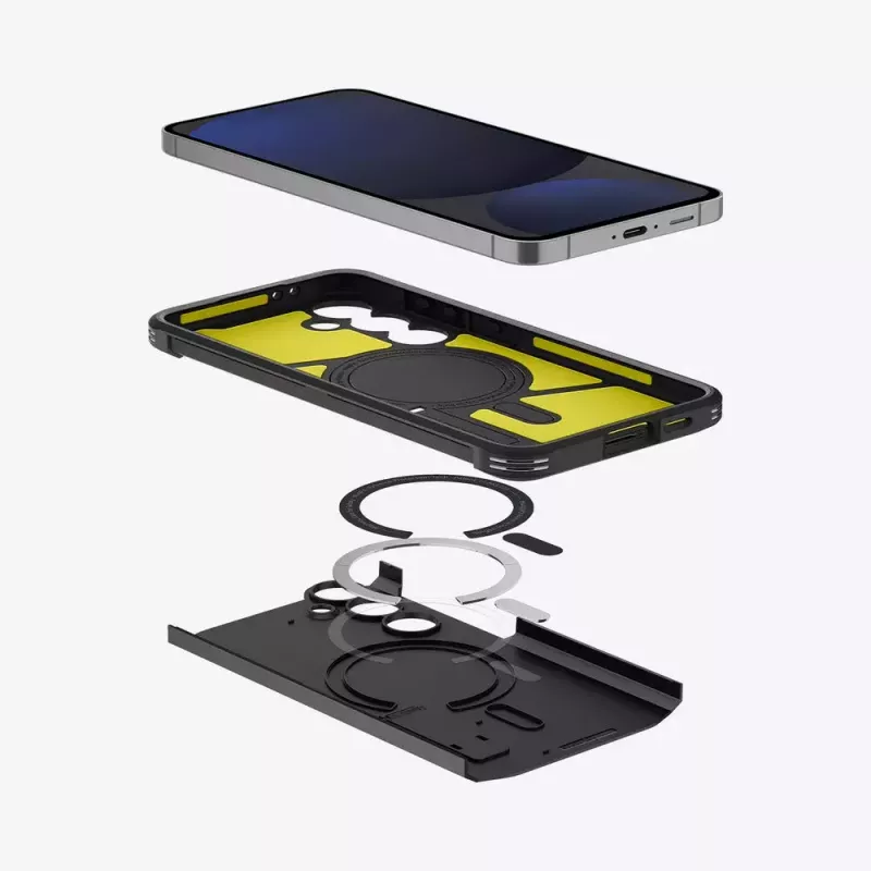 Spigen Tough Armor Galaxy S24 FE must töölaua alus
