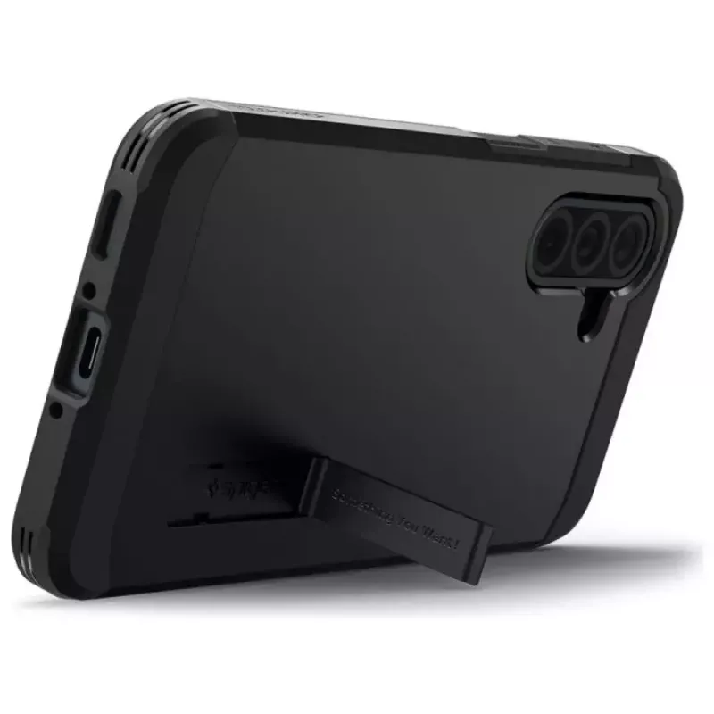 Kaitsev telefonikott Spigen Tough Armor Samsung Galaxy A36 5G-le — kahekihiline, must