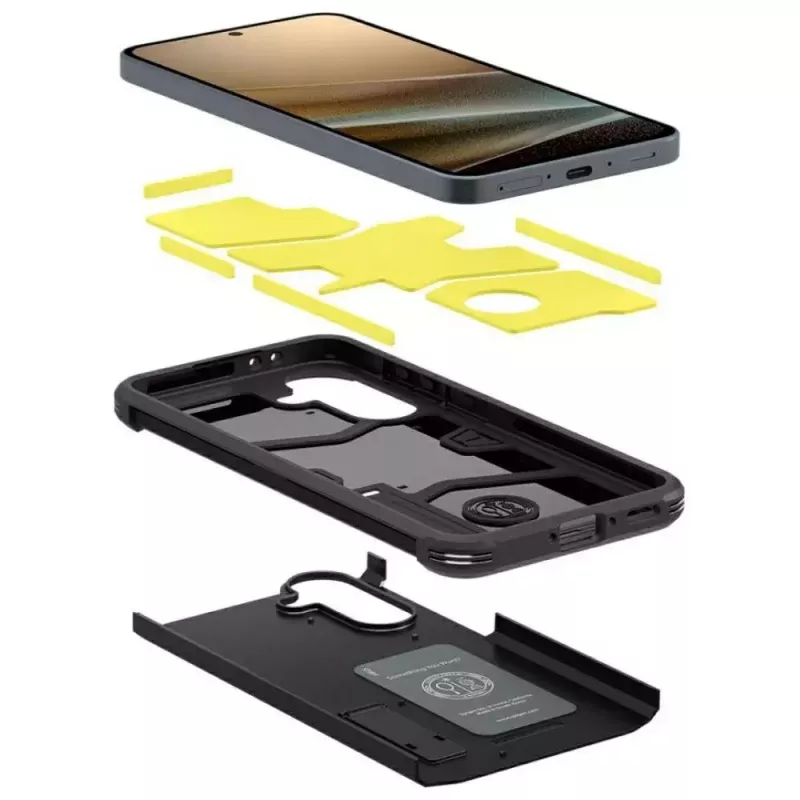 Kaitsev telefonikott Spigen Tough Armor Samsung Galaxy A36 5G-le — kahekihiline, must