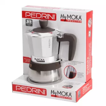 Moka pot Pedrini MyMoka induction Brown Stainless steel